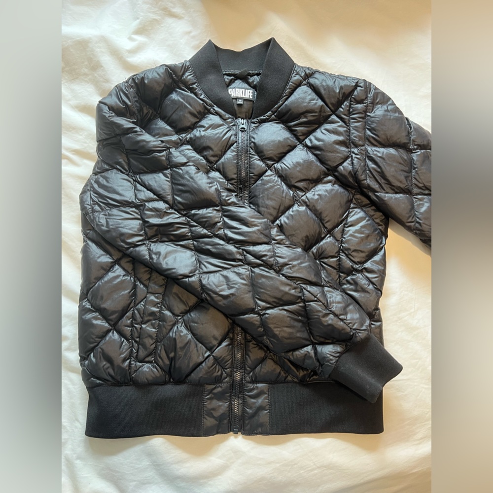Aritzia Black Quilted Bomber Jacket